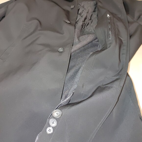 Calvin Klein Rain Jacket Overcoat Size 48R Mens Button Up Black Removable Liner - Picture 9 of 14